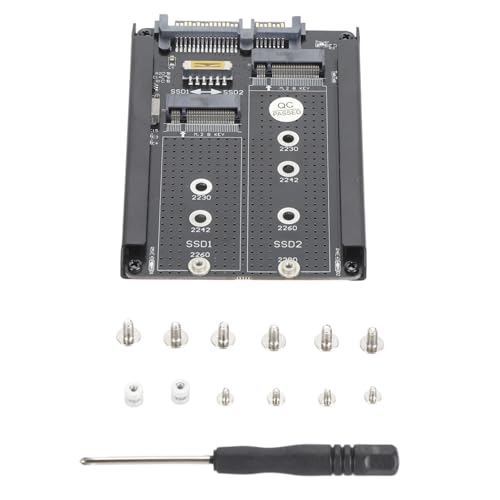 POCREATION M.2 SSD to 2.5inch Adapter, Reliable Card, 6Gbps Speed, for Laptop Desktop, Support Key B M, Made of PCB, Iron