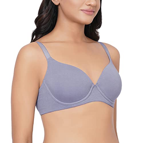 Image of Essentials Padded Wired 3 /4th Cup Everyday Wear Cotton Blend T-Shirt Bra