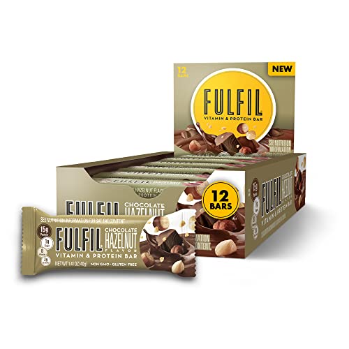 FULFIL Vitamin and Protein Bars, Hazelnut, Snack Sized Bar with 15 g