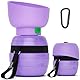 pecute Trinkflasche Hunde für Unterwegs, Hundetrinkflasche Silikon Wasserflasche Hund mit Faltbarer Wasserschale, Hunde Trinkflasche to Go, Haustier Trinknapf Tragbare Lila S 350 ml