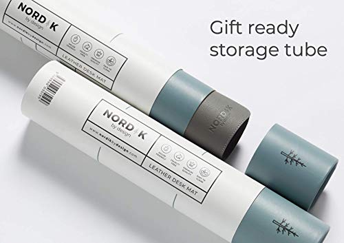 Nordik Leather Desk Mat Cable Organizer (Alaskan Gray 89 X 43 cm) Premium Extended Mouse Mat for Home Office Accessories - Non-Slip Vegan Leather Desk Pad Protector & Desk Blotter Pad - Image 3