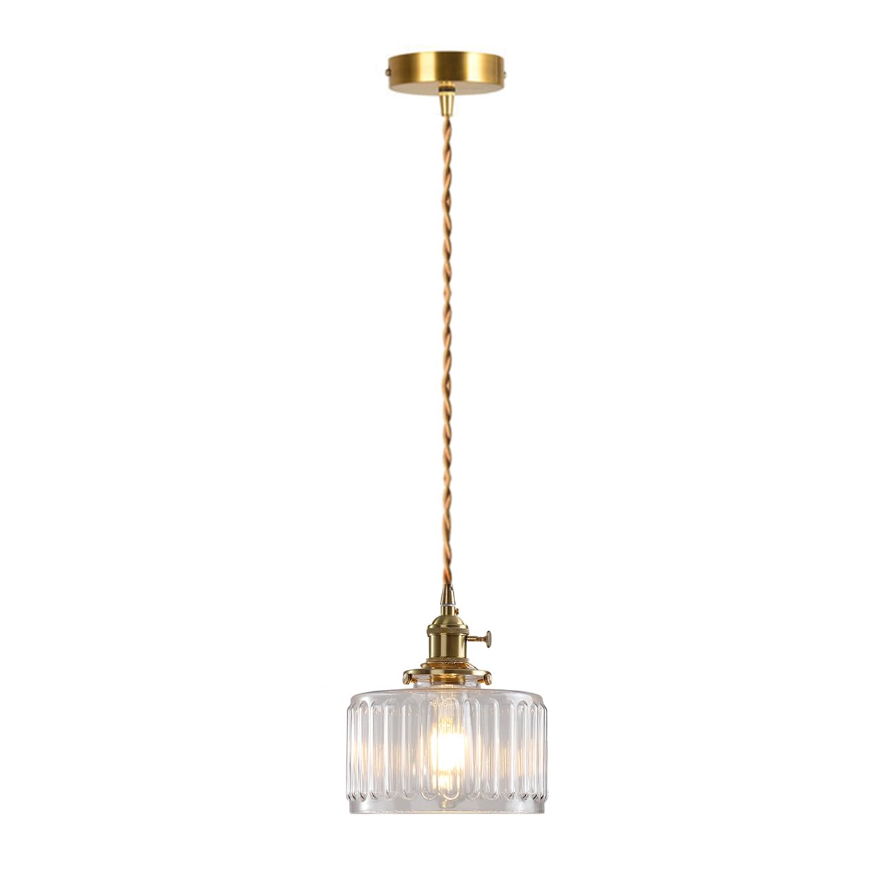 Theopractick Retro Glass Pendant Lights in Brass Finish