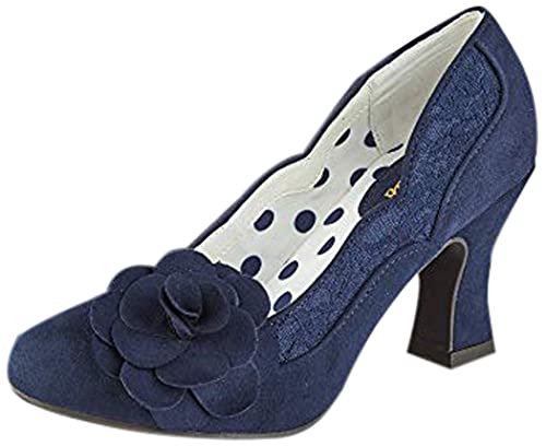 Image of Ruby Shoo Women's Navy Chrissie Mid Heel Court Shoes UK 3