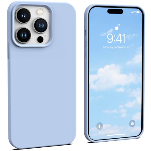Icesword Iphone 14 Pro Case Clove Purple (2022),Liquid Silicone Case Phone Cover Slim Protective,Soft Anti-Scratch Microfiber Lining,Cute Pastel Blue Light [Shockproof] 6.1 Inch 14Pro- Clove Purple #TOP5