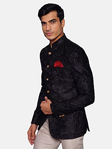 Image of WINTAGE Men's Emroidered Velvet Green Bandhgala