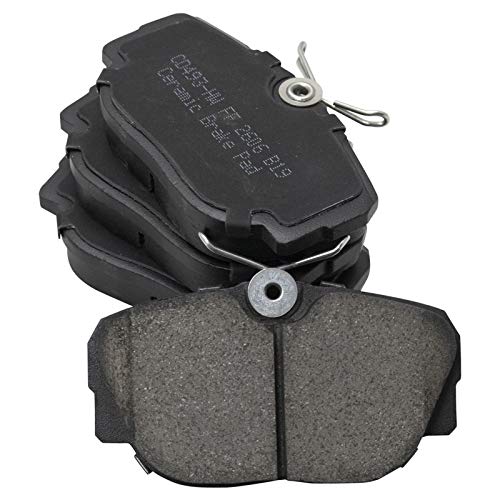 Image of TRQ Rear Brake Pad and Rotor Set Ceramic Parking Shoe Compatible with 1999-2004 Land Rover Discovery 1995-2002 Range Rover