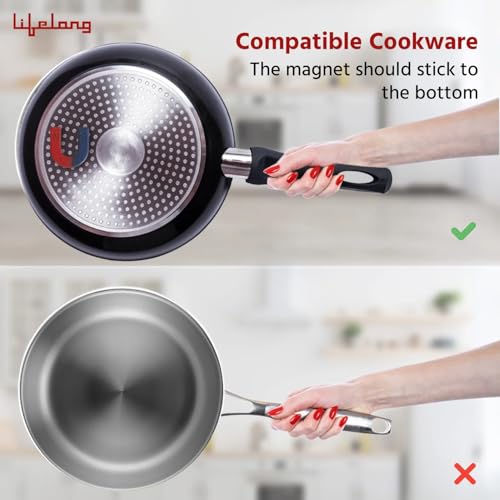 Image of Lifelong LLIC102 1800W Induction Cooktop | 7 Preset Indian Menus | Auto Shut-Off | Touch Control Panel | Energy Efficient | Portable Electric Stove | 1 Year Warranty (Black)
