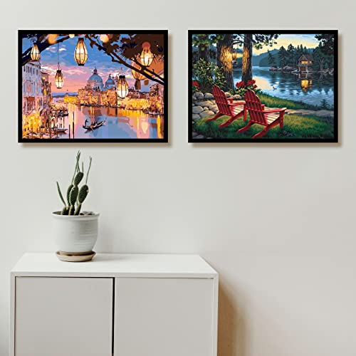 Umpoe Sunset Beach Paint By Number For Adults,Paint By Numbers For Adults And Kids Beginner,Without Frame Diy Colorful Oil Painting Acrylic Paints For Preppy Room Decor Aesthetic（4 Pack 12X16 Inch） #TOP2