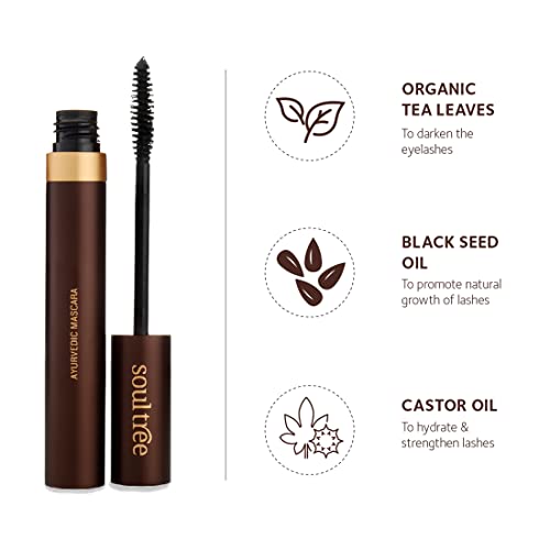 SoulTree Ayurvedic Mascara - Black | Lightweight, Strengthens Lashes, Promotes Growth | Ayurvedic Formulation Enriched with Natural Ingredients for Beautiful Eyes - 6gm - Image 3