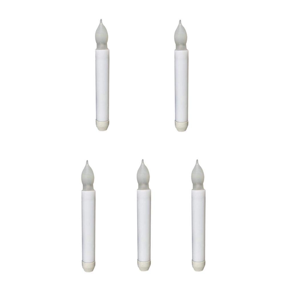 MERISHOPP 5pcs 165mm Tall Battery Operated LED Candle Flameless Candle for Party Decor
