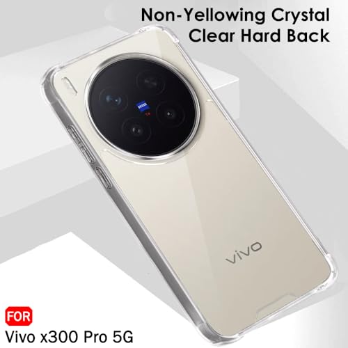 Image of TheGiftKart Crystal Clear Back Cover Case for Vivo X300 Pro 5G | Shock Proof 360 Protection | Hard Clear Back Cover Case for Vivo X300 Pro 5G (PC & TPU, Transparent Bumper)