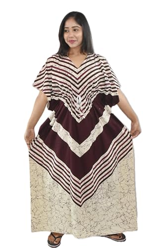 Image of BDROX Pure Cotton Indonesian Kaftan Nighty Full Length