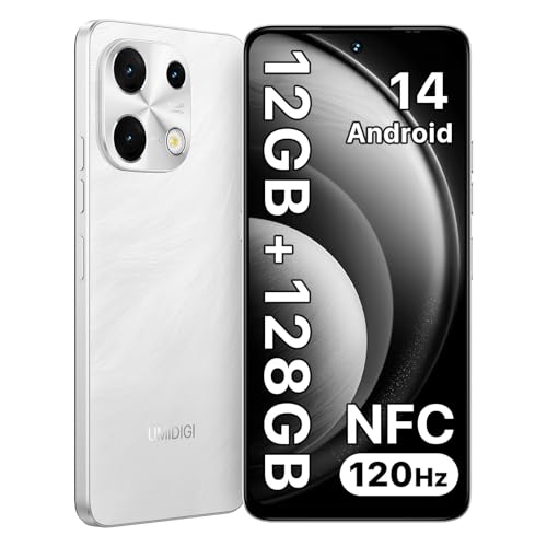 UMIDIGI Note 100 Mobile Phone, Android 14 Smartphone, 120HZ Octa-Core, 12(6+6) GB+128GB Phone, 6.8-inch, 50MP, Face and Fingerprint Unlock, NFC, 5000mAh, GPS, Dual SIM Telephone