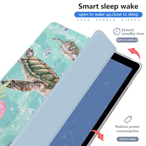 Étui pliable iPad 7e génération en cuir avec support stylet tortue - 2