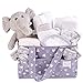 Set Regalo per Cestini per Pannolini, Colore Grigio, Regalo per Neonato o Bambina. Include Vestiti per Bambini, Accessori e Orsacchiotto di Elefante