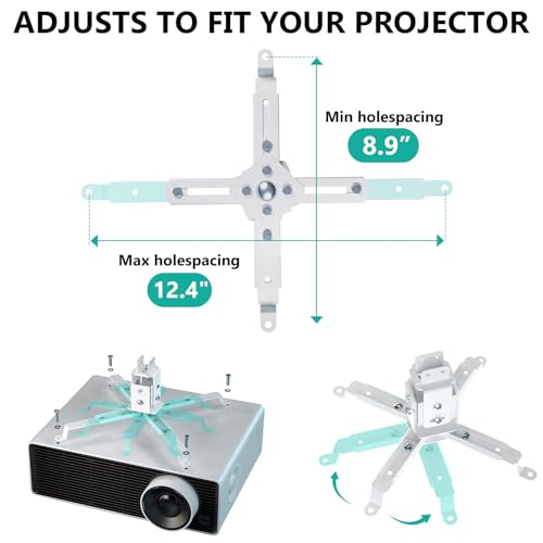 Soporte proyector techo pared WALI blanco universal ajustable para videoproyector DLP LCD 4