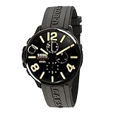 Wasserresistent: 100m U-boat capsoil Chrono 8109/c Herren Uhr analog Quarzwerk mit Kautschuk Armband 8109/C