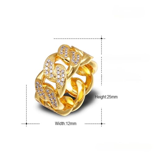 14K Gold Round Cut Cuban Moissanite Ring, Hip-Hop Ring, Timeless Accessory for the Gentleman2