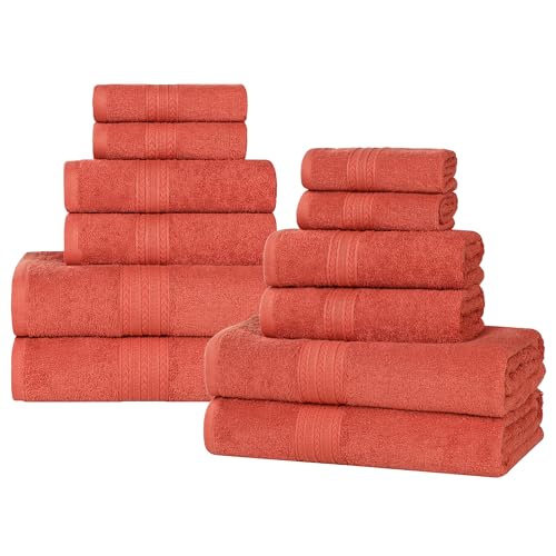Superior Eco-Friendly Cotton 12-Piece Towel Set for Home, Dorm, Apartment