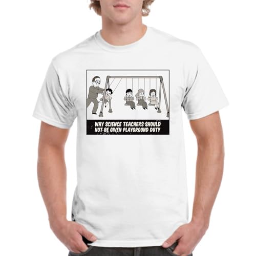 the Fan Tee Camiseta de Adulto de Hombre Educacion Fisica Ciencias, Átomo, Movimiento, Fuerza, Tiempo, Espacio, Energía y Masa. 003 L