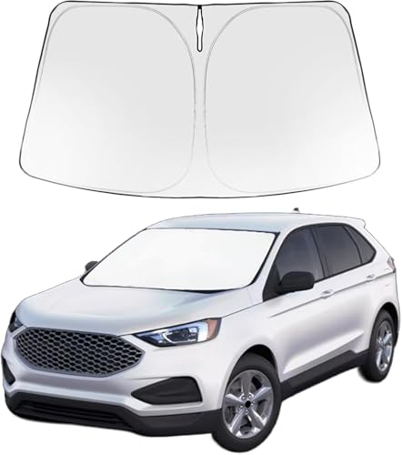 Image of Proadsy 2026 Upgrade Windshield Sun Shade Custom Fit 2015-2024 Ford Edge Foldable Front Sunshade Protector Sun Visor Blocks UV Rays Keep Car Cooler