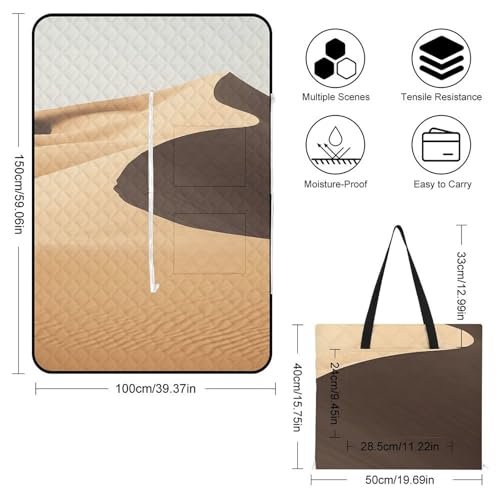 Couverture de pique-nique pliable imperméable avec fermeture éclair de camping - 4