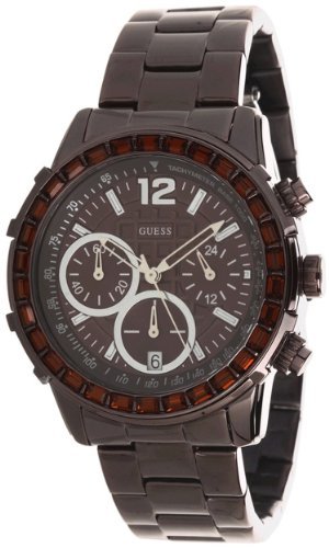 ���v Guess �Q�X U0016L4 Dazzling Sport Brown Chrono Date Dial Steel Women Watch NEW �E�B�����Y ���f�B�[�X �����p [���s�A���i]
