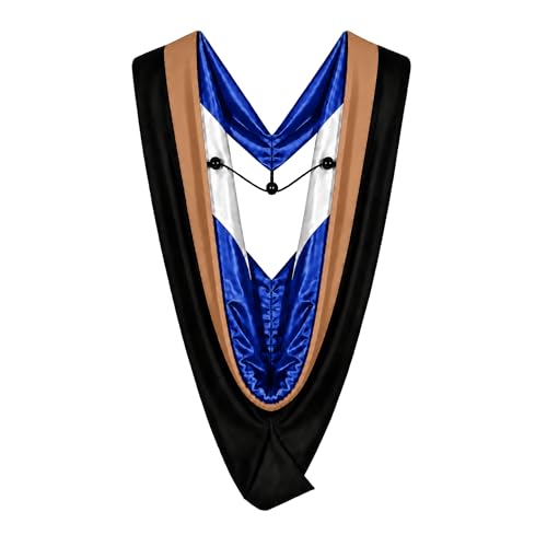 Cappe Diem Master Hood DRAB: MBA & Master of Accountancy (Various College Colors), Royal Blue & White