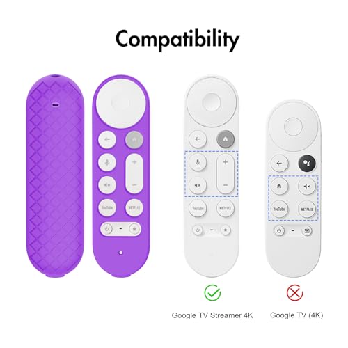 Coque Google TV Streamer 4K violette LEFXMOPHY étui protection silicone boîtier