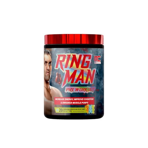 Image of Muscle Club Ring Man Pre Workout Russian Bear Candy Flavour | AMP Powered | By The Great Khali | High Stim Preworkout with 2000mg Beta-Alanine & 200mg Caffeine | Energy & Focus Booster
