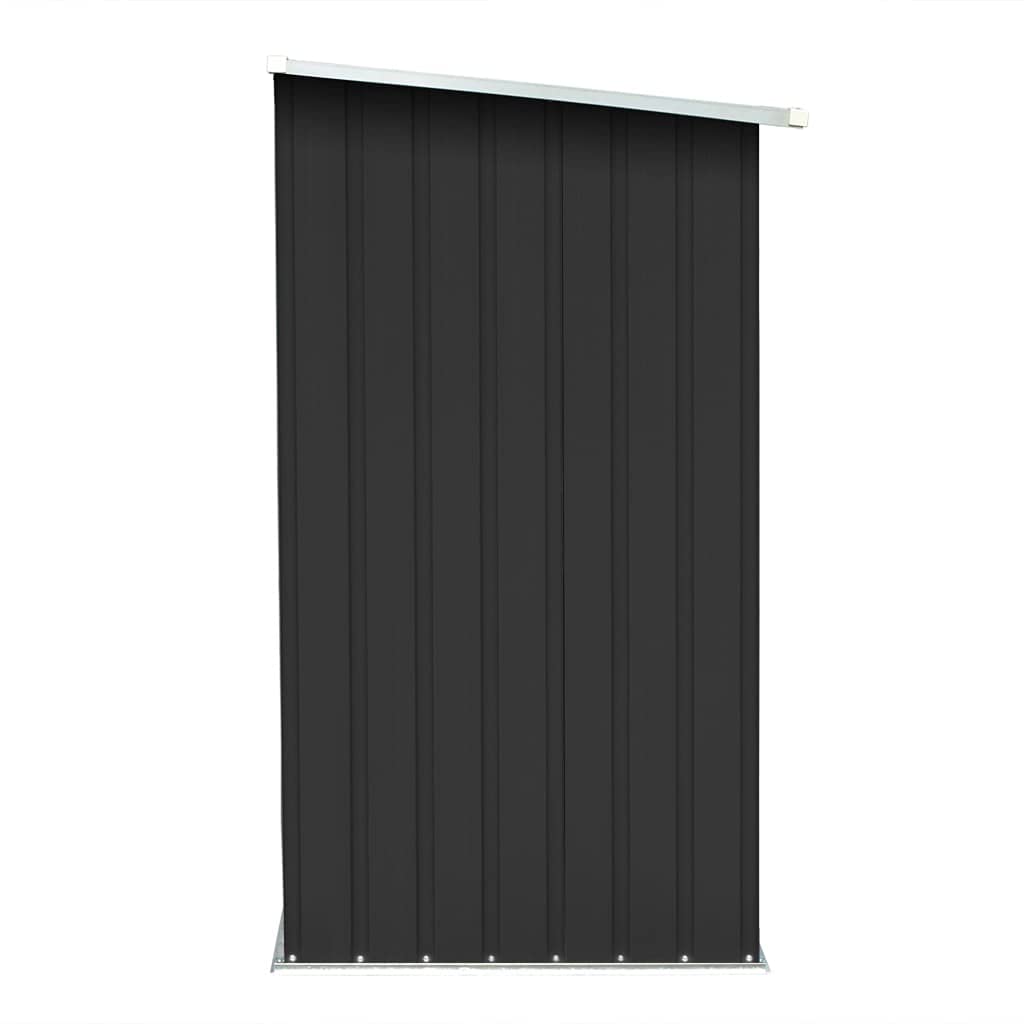 Homgoday Casetilla leña Acero galvanizado Gris Antracita 163x83x154 cm Leñera Registro de Leña, Estantería para leña de Chimenea para Interior y Exterior Soporte de Madera