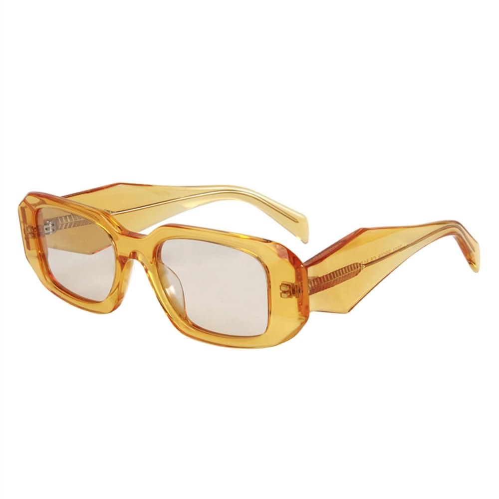 Geformte rechteckige weiße Sonnenbrille aus Acetat für Damen, polarisierte Sonnenbrille für Herren, dreidimensionaler Rahmen, UV400-Farbtöne