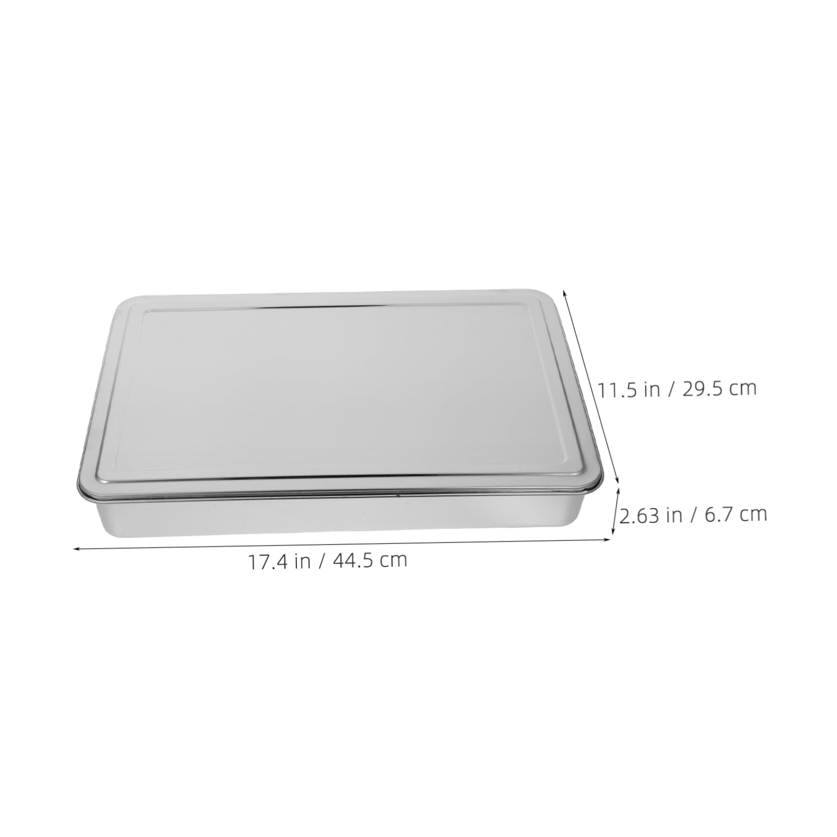 Cabilock Covered Stainless Steel Baking Pan with Lid Heavy Duty Rectangle Bakeware for Cakes Brownies Breads and Casseroles for Toaster Oven Use and Release