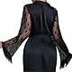 TINAYAUE Frauen Leichter Schlafanzug Weicher Bademantel mit Herz Kurze Satin Robe Bequeme Pyjamas mit Taillenband V-Ausschnitt Mesh Nachthemd Bequemer Morgenmantel