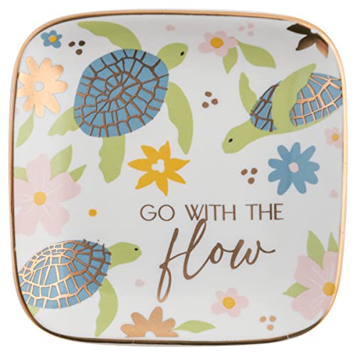 Flora Plateau à Bijoux carré Motif Tortue