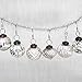 6 Silver Glass Mercury Christmas Tree Ornaments - 2" - 2.5" Shiny Vintage Look Includes 6 Matching Swirl Hangers - Perfect Hostess or Secret Santa Gift