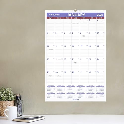 Image of AT-A-GLANCE 2026 Wall Calendar, 20 inch x 30 inch, Extra Large (PM42826)