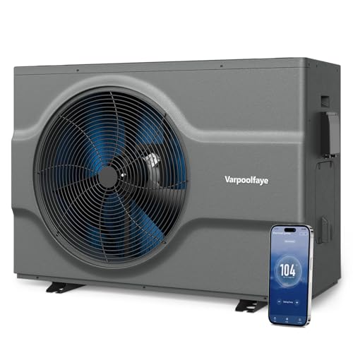 Varpoolfaye Inverter 88000 BTU Swimming Pool Heat Pump Electric Pool Heater for Inground Pool Heater 220V 24000 Gallon Heating or Cooling WiFi Control Schedule