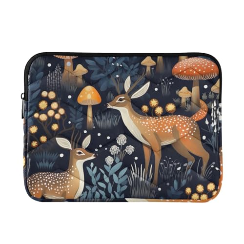 Funda para portátil 13-14 pulgadas Colorful Deers Mushrooms