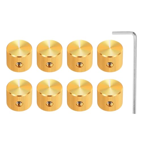 Boutons de potentiomètre en aluminium doré 6mm pour guitare et basse haut de gamme