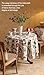 ISAENNE Designer Provence Floral Round Tablecloth,Linen Colorful Washable Indoor Table Cloth,Durable Home Decor Tablecloths for Dining Thanksgiving Kitchen Christmas,Diameter 67