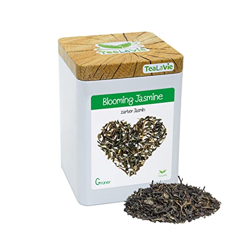 TeaLaVie - zarter Jasmintee mit Blüten (100g) Blooming Jasmine - Grüntee lose Blätter aromatisiert Cover