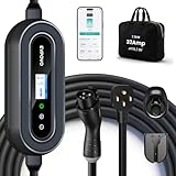 Level 2 EV Charger Portable - 32 Amp J1772 240V Electric Vehicle Charging Station NEMA 14-50 Plug, NEMA Type 4 Enclosure, with Smart App Control, 25ft Flexible TPU Cable, Waterproof J1772 EVSE