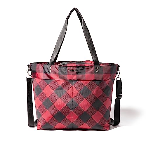 Image of Baggallini Carryall Tote - Lightweight Nylon Zipper Top Weekender Travel Beach Bag w /Luggage Sleeve