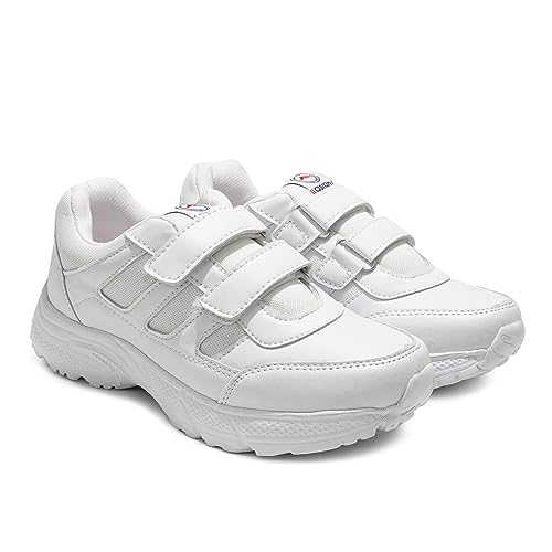 Image of ASIAN Men's & Boy's Expo White Casual & Sneaker,School Shoes | Extra Max Cushion Lightweight Sports Shoes for Men's & Boy's (WELCRO