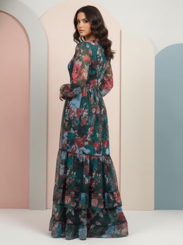 Image of GRECIILOOKS Women's Georgette Dress | Western One Piece Dress for Women Short & Long | Casual Summer Dresses for Beach & Stylish Party Gown fors Women