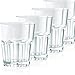 Produktbild Kerafactum 4 bruchfeste Gläser Becher langlebige Wassergläser aus stabilem Kunststoff Saft Wasser Whisky Glas Partybecher Whiskybecher Trinkbecher Set in echter Glasoptik stapelbar BPA free Tumbler