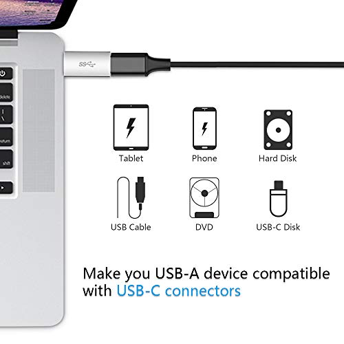 Image of Electop USB 3.1 Male to Type C Female Adapter (2 Pack), Type A to C USB 3.1 Male to USB C Female Adapter Converter Support Data Sync & Charging