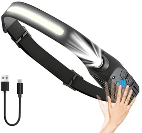 Lampe Frontale Rechargeable LED 230° - 2 Pièces, 6 Modes, Détecteur De Mouvement, Batterie 1500 MAh, IPX4