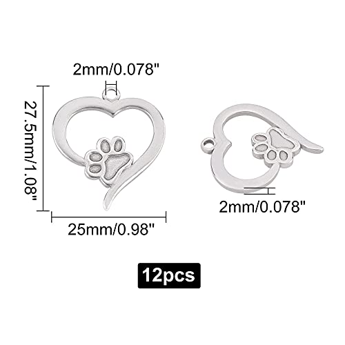 Pendentif cœur en acier inoxydable robuste avec émail pour création durable